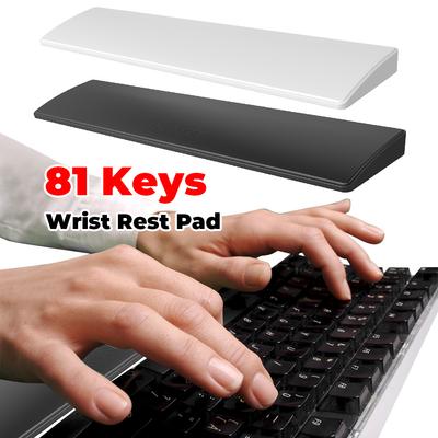 81 Keys Gaming Keyboard Wrist Rest Pad Ergonometric Soft Memory Foam Hand Support Anti-Slip Rubber Stable Base for Gaming Work