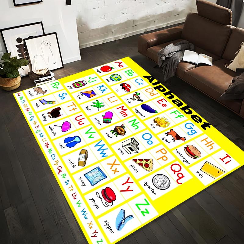 Bright Alphabet Kids Rug Non-slip rug suitable for living room and bedroom sofas