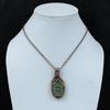Green Swiss Opal Pendant Copper Wire Wrapped Gemstone Pendant Copper Designer Jewelry Handmade Pendant Wire Jewelry For Gift Healing Stone