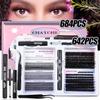 Exquisite False Eyelash Set, Double Box Multi-Style With Sealing Liquid, Tweezers And Glue Removal, Segmented Eyelash Set.