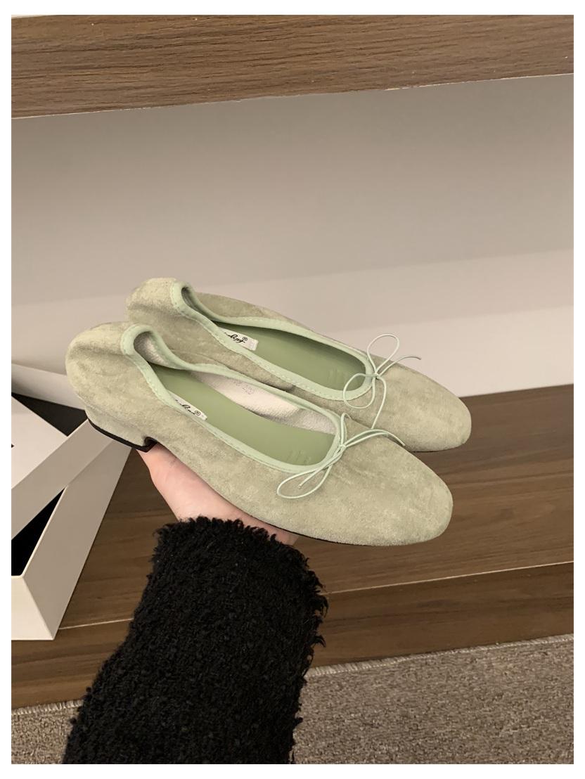 

2025 Spring Women Flats Shoes Fashion Round Toe Shallow Bow Knot Slip On Ballerina Shoe Soft Flat Heel Ladies Ballet Soft Loafer 35