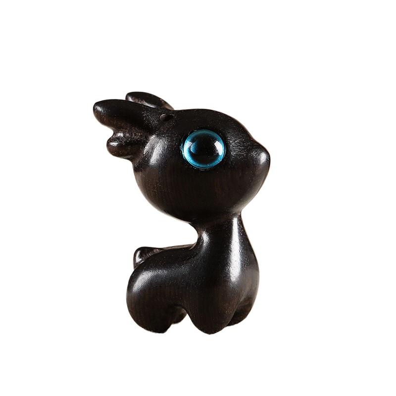 Sandalwood Deer Car Keychain, Pendant, Couple Phone Pendant, USB Disk Chain Hanger, Gift