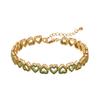European & American Rhinestone Heart Luxury Bracelet - Girls' High-End Fashion Jewelry