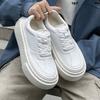 Mens Casual Breathable Flats Platform Shoes Lace-up Oxfords Shoe Black White Original Leather Sneakers Street Style Footwear Man