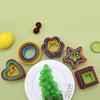 Love Five-pointed Star Round Square Fruit Slicer Cookie Mold Baking Cake Decoration Set