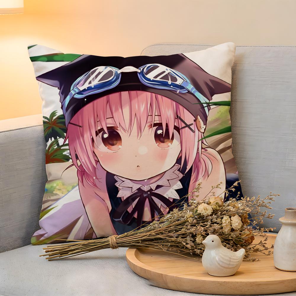 Kissenbezug Leinen Hautfreundlich Weich Dekorativer Bezug Für Sofa Heimdeko Kwaii Anime Niedlich SSchoolLives Kissenbezug