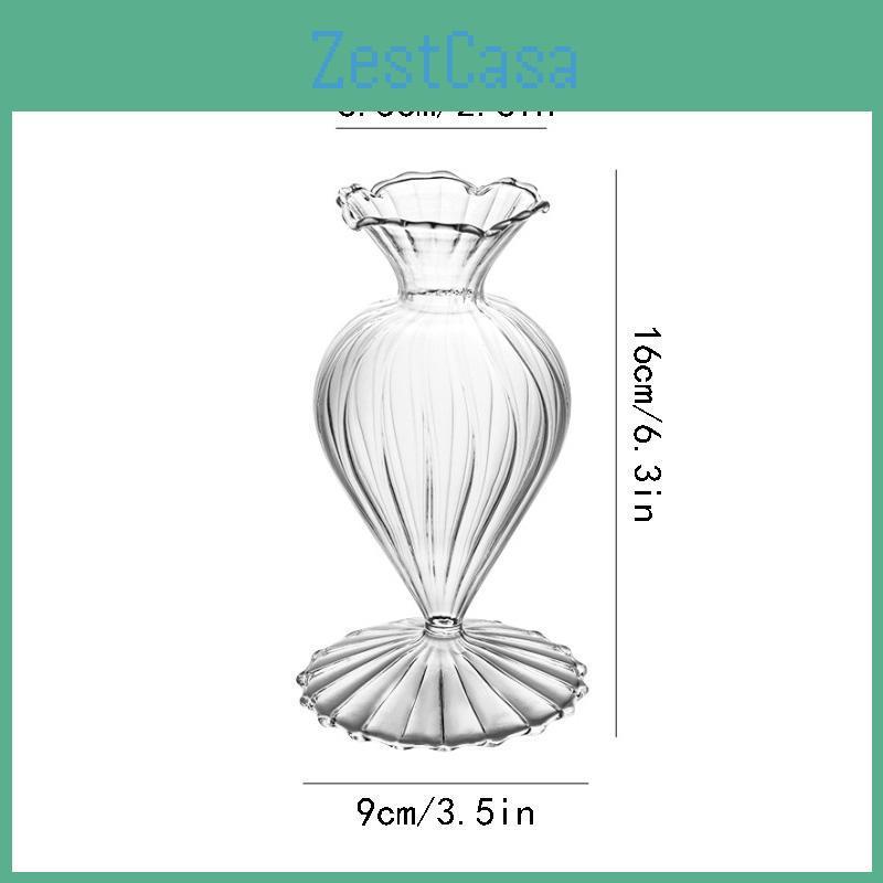 1pc Vase Furniture Transparent Glass Hydroponic Flower Arrangement Home Decor Desktop Decoration