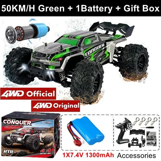 1:16 4WD Brushless RC Car 80KM/H High Speed, Off-Road 4x4 Drift Racing Truck for Adults & Kids