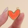 2Piece/Pack Stainless Steel Colorful Enamel Heart Charms for DIY Necklace Bracelet Earrings Trendy Jewelry Making Findings