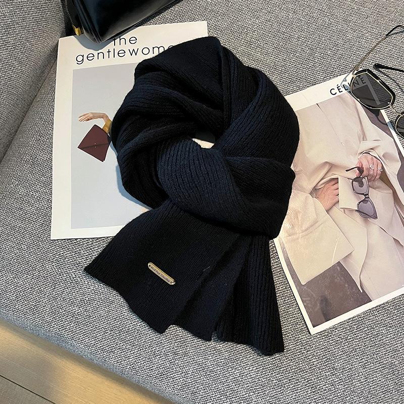 100 pure wool scarf wool camel beige warm knitted scarf versatile men's and women's scarves