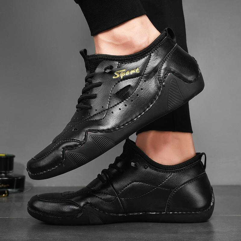 Men Casual Shoes Fashion Lace-Up Solid Sneakers Men Leisure Walking Outdoor Shoes Driving Flats Loafer Male Summer Luxury Loafer