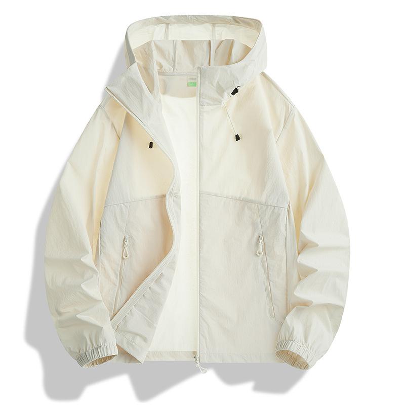 Summer outdoor couple sunscreen clothes, men and women wear ice silk skin clothes, thin breathable jackets, formulate LOGO