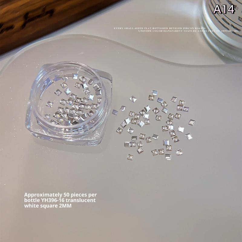 Mixed Zircon Nail Rhinestones Shiny Nail Diamond Flat Nail Gems Glass Stones Nails Decoration Nail Charm Diy Manicure Art