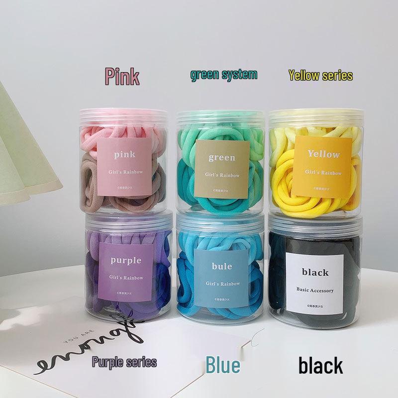 50 High Elasticity Seamless Hair Ties - Durable & Gentle on Hair, Korean Style Bands