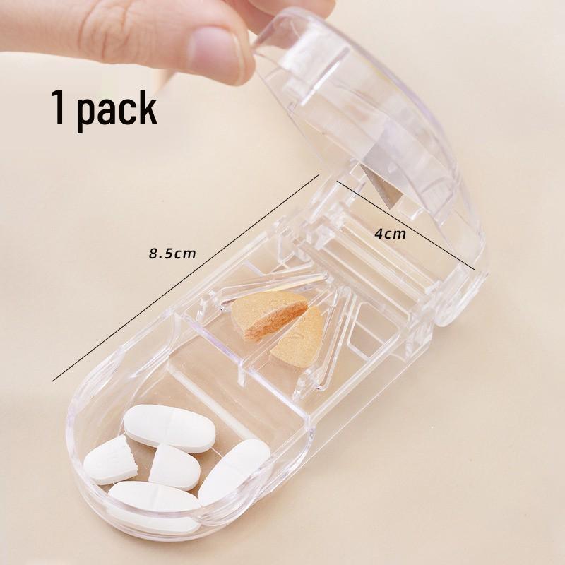 Portable Pill Cutter & Divider - Sharp, Compact Tool for Splitting Pills into Halves or Quarters.
