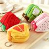 Zipper Pouch Plush Coin Purse Fruit Design Mini Purse Kawaii Plush Earphone Bag Women