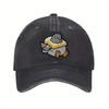 Pigeon In Toast Collar Cartoon Baseball Cap Funny Bird Print Washed Adjustable Hat Casual Streetwear