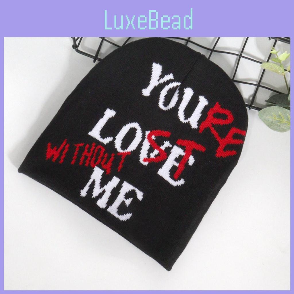 Knit Hat With Alphabet Pattern For Fall Winter Warmth Unisex Street Style