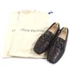 Pristine LOUIS VUITTON loafers Dark brown Crocodile mens 10 Used