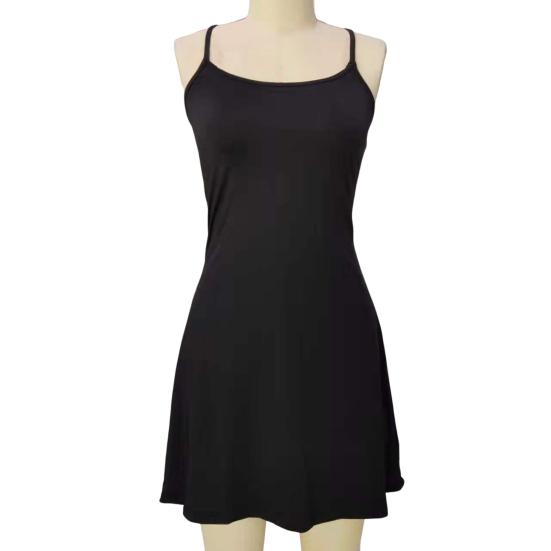 Women's Sleeveless Tennis Dress with Shorts And Pockets Spaghetti Strap Racerback Mini Dress Workout Athletic Dresses for Golf Running