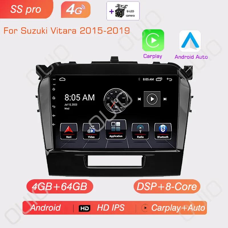 4G Android 13 Radio For Suzuki Vitara 2017 2018 2019 2020 Car stereo Multimedia Player Carplay Auto GPS navigation