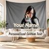 Benutzerdefinierte Namens-Wandbehang-Tapisserie, Billie Eilish Dekorative Hintergrund-Tapisserie für Wohnheim, Zuhause