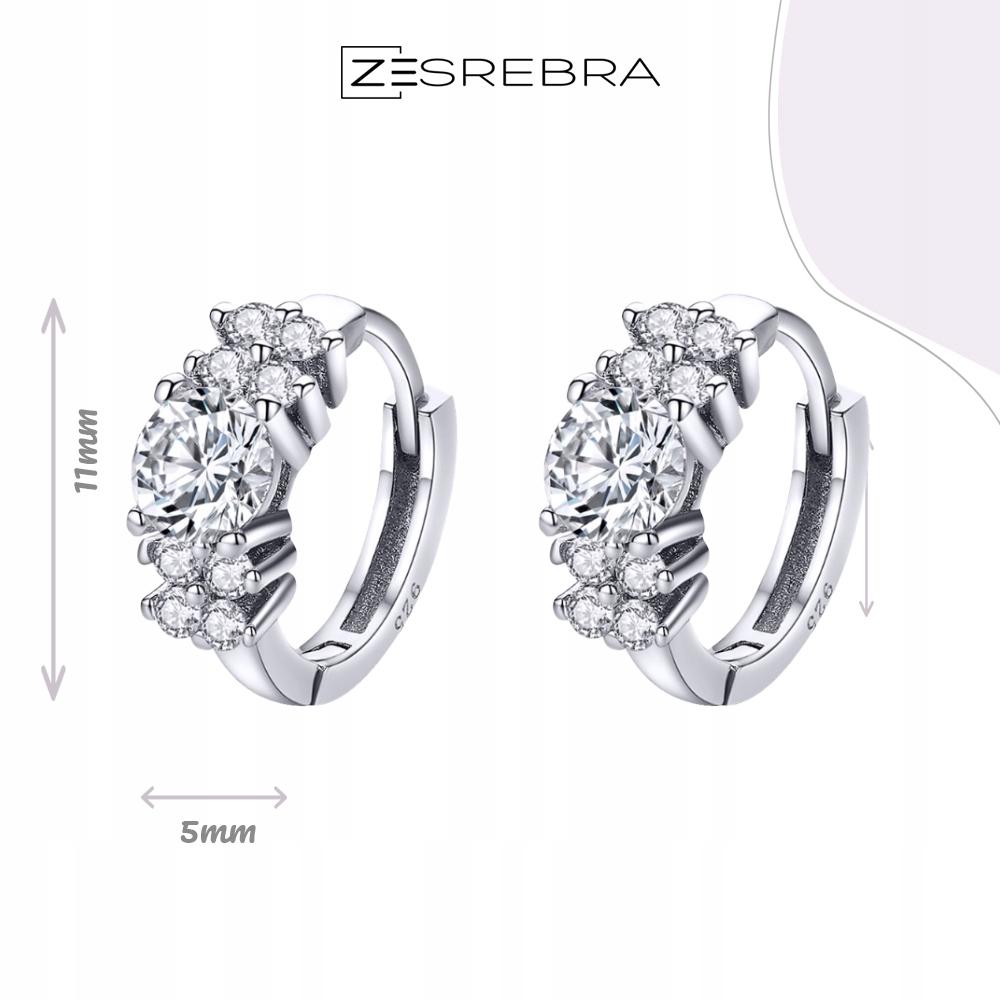 S925 Earrings, Delicate Large Cubic Zirconia, English Crystal Clasp