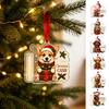 Money Clip for Christmas Tree Cash Gift Holder Ornament, Cute Dog Clear Acrylic Gift, Xmas Hanging Decoration Holiday Party Supplies Favors