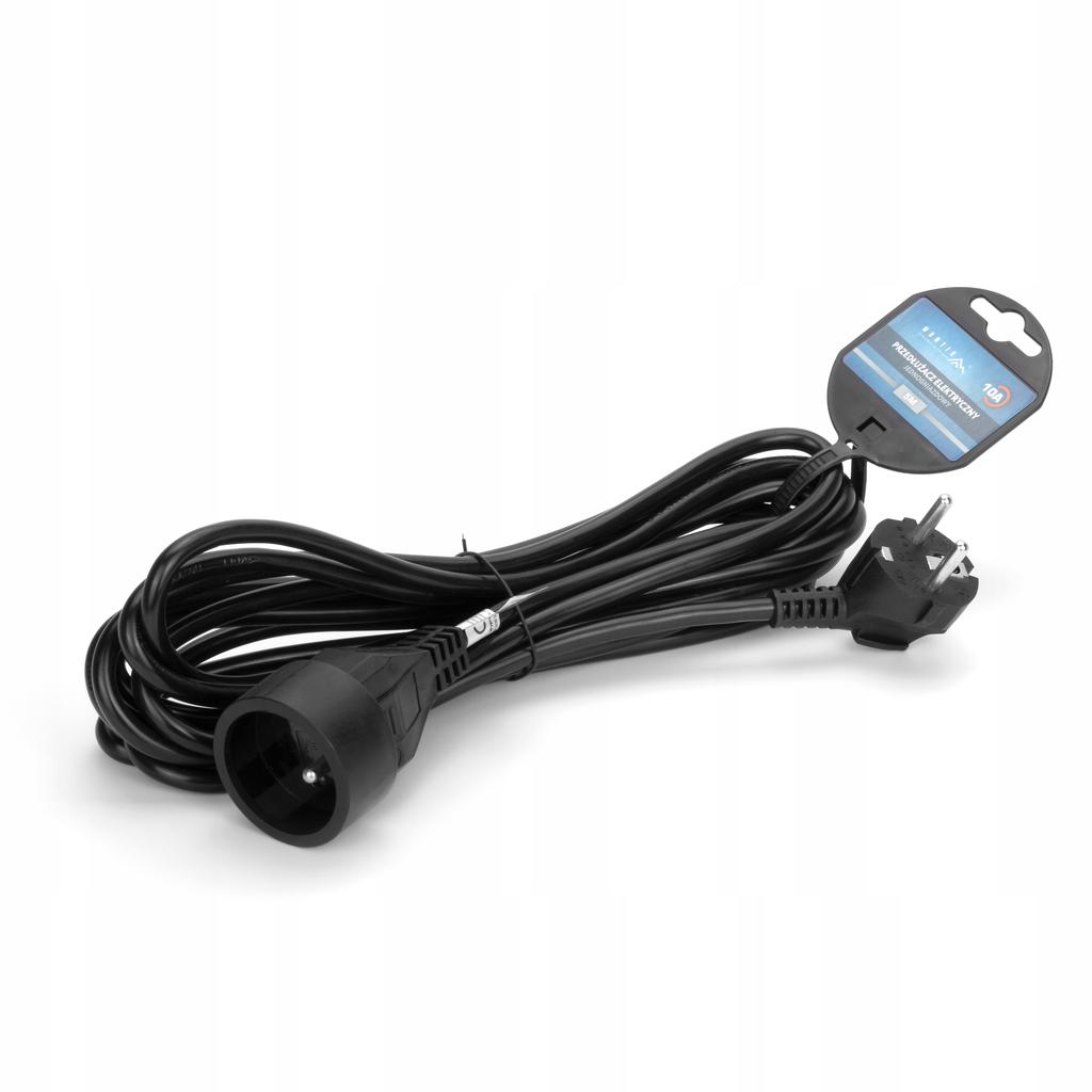 Single-Sock Network Extension Cord 1.5M Black Ip20 16A 230V
