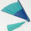 [Nishikawa Shoroku Shoten] Summer Fan with Fan Case, Two-Tone Design, Bi-Color, Women's, Ladies, byCOLOR, Handcrafted, Green X Navy, Mother's Day