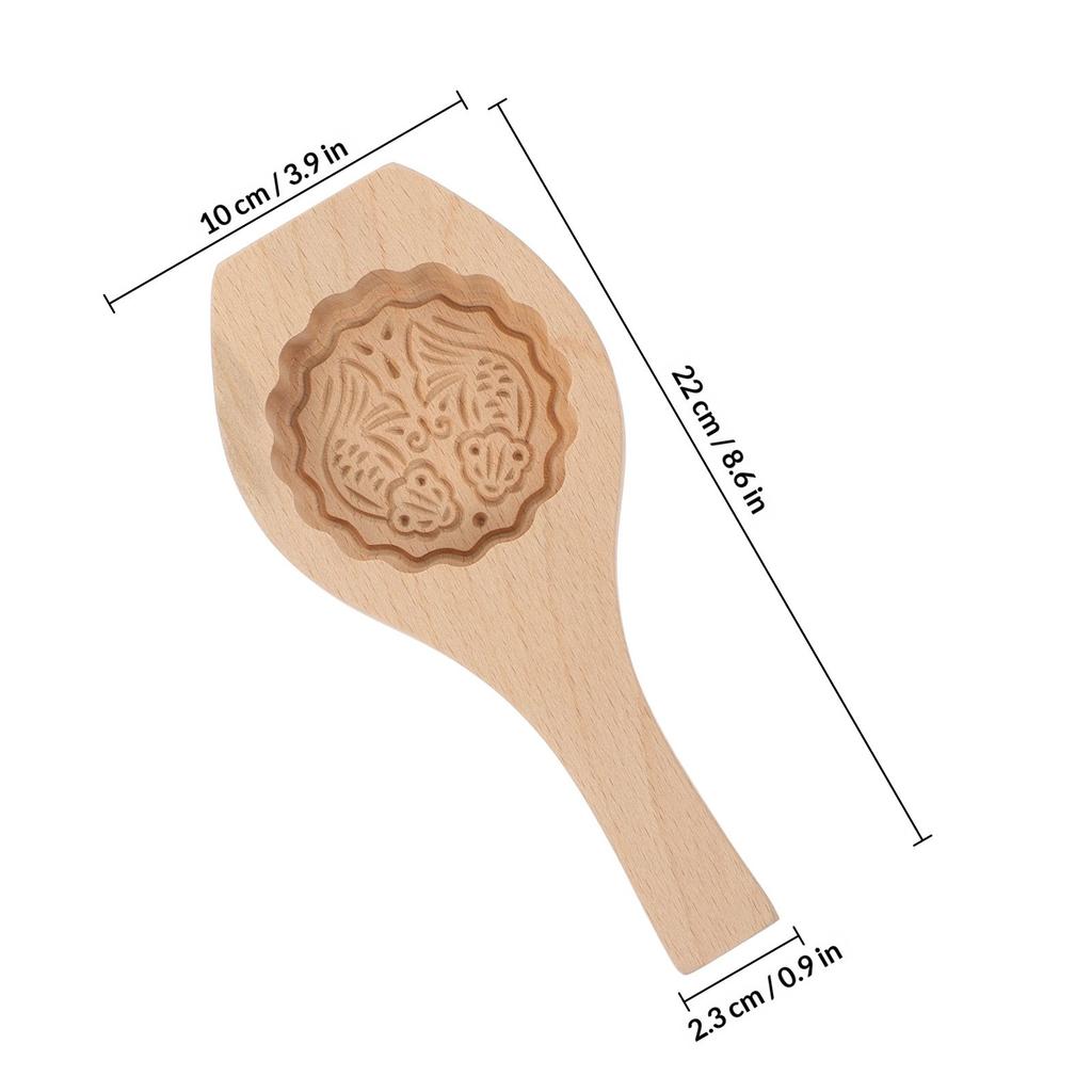 1Pcs Wooden Moon Cake Mould Food Grade Baking Tool for DIY Homemade Mooncakes Pastries Green Bean Cakes Creative Flower Design