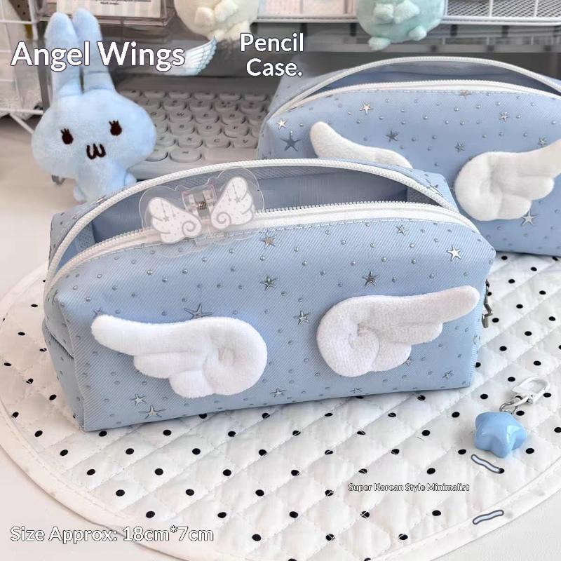 1Pcs Creative Stars Wings Pencil Case Large Capacity Storage Pencil Bags Multifunctional Stationery Organizer Bag Back To School