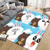 LINE FRIENDS Kawaii Square Area Rug, Non-Slip Floor Mat for Bedroom, Perfect Gift for Fans.chl