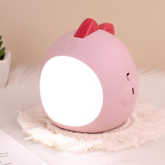 Night Light Cartoon Dinosaur Shape Adjustable Brightness 3 Color Temperatures Portable USB Rechargeable Sleeping Lamp