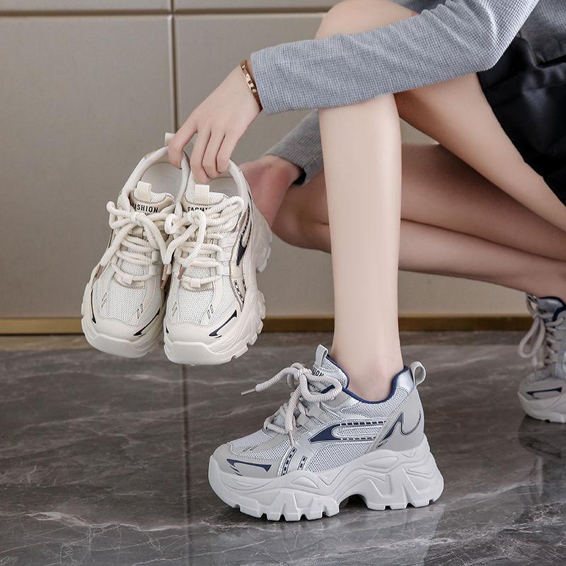22 new mesh heightening sports shoes in autumn, small thick-soled dad shoes are super popular