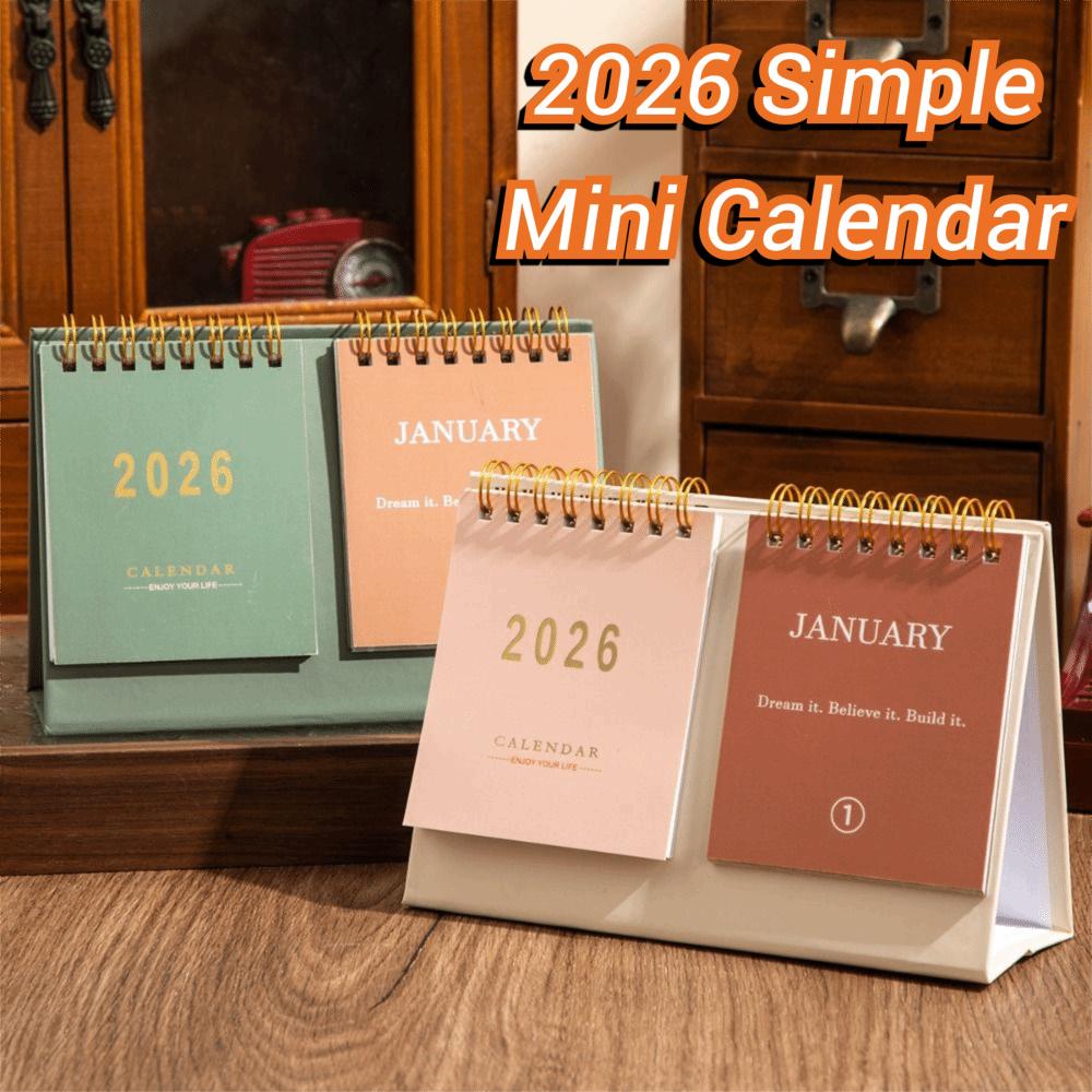 Double Row 2026 Desk Calendar Portable Daily Planner Simple Mini Calendar Office School Supplies