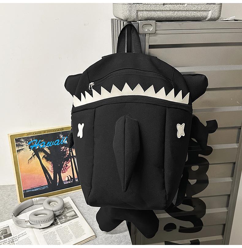 Schoolbag Personalized Shark Backpack Men's and Women's Trend Brand Cartoon Cute Large Capacity College Student School Bag Outdoor Mountaineering