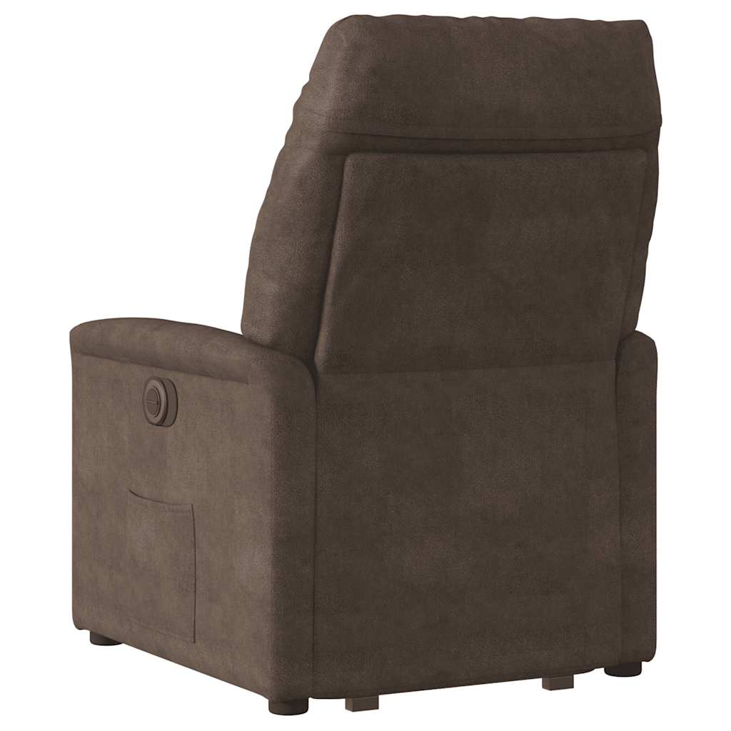 Recliner Chair with Lift Assist Brown Microfiber Fabric