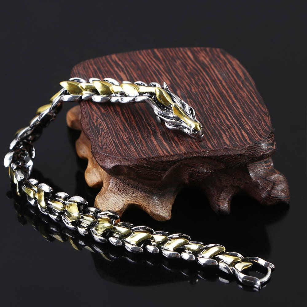 Jewelry Retro Dragon Silver Teenager jewelry Gold Dragon Bracelet Chain Bracelet Men's Accessories
