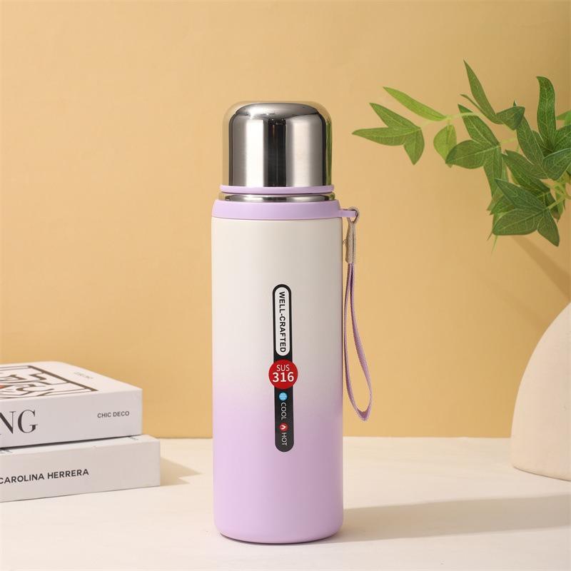 316 Stainless Steel Thermos Bottle Large Capacity Vacuum Flask Insulated Tumbler with Rope for Tea Drinks Cold and Hot Water