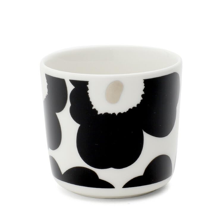Marimekko Unikko Latte Mug, 200ml, Black/Silver, 72780-199 [Parallel Import]