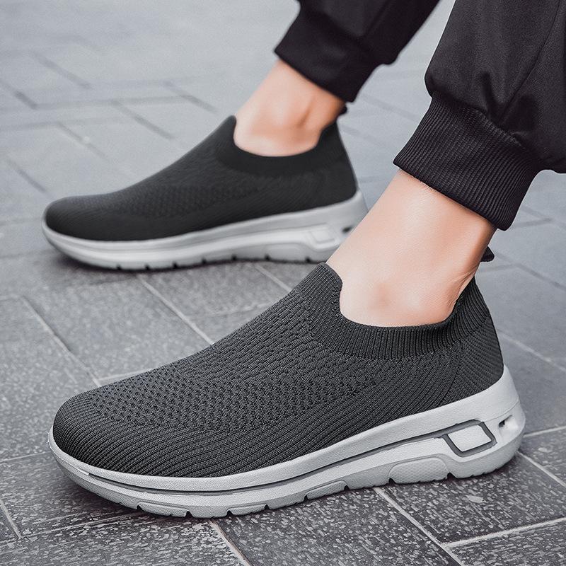 

Пожилые и пожилые кроссовки для мамы, дышащая летняя обувь из одинарной сетки с верхом из летучей трикотажной сетки, модели для пар, обувь для ходьбы для пожилых 46