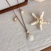 Wax Rope Starfish Clavicle Chain Long Adjustable Bohemian Beaded Necklace  Daily Matching