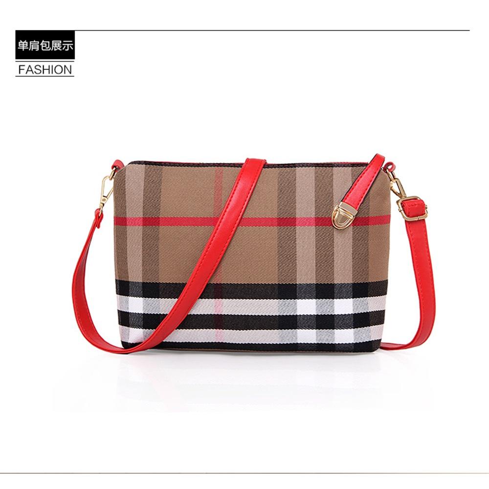 Karierte Leinwand Schwiegermuttertasche Sechs-teiliges Set Hand-Schultertasche Damen-Tasche