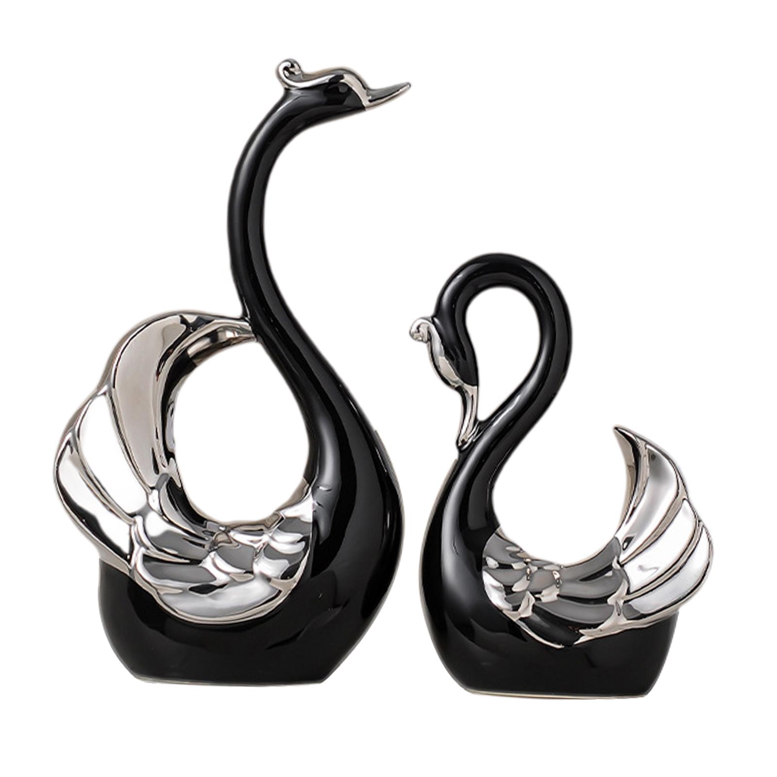 Фарфоровые статуэтки пары лебедей Пара статуэток Коллекционное ремесло Центральный элемент стола