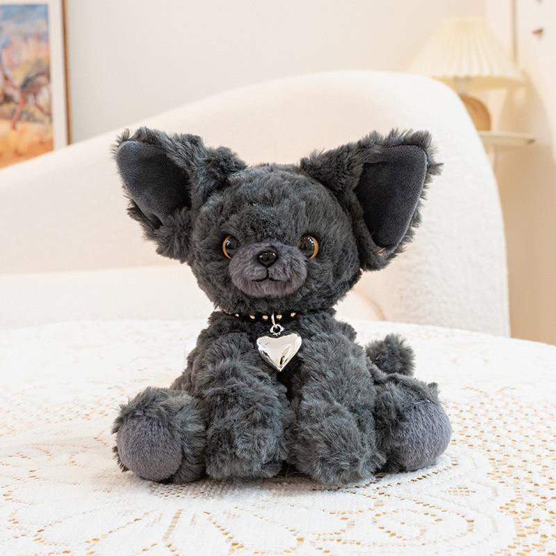Derwen Cat Handheld Plush Toy With Scarf And Heart Pendant Decor For Kids And Gifts