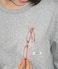 RONRON Dot Heart Pocket Over Fit Long Sleeve Gray
