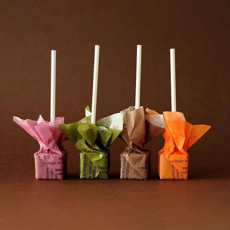 100 ks lízátko dortová papírová tyčinka Pops Bílá pevná papírová tyčinka na pečení kutilská forma