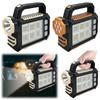 Portable Powerful USB Rechargeable Flashlight Solar LED Light With Work Light 3 Gear Charge Mobile Phone Camping Lamp