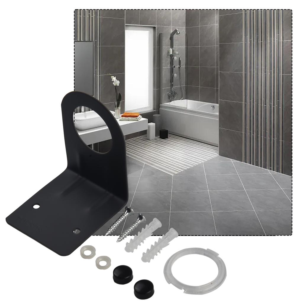 Shower Bottle Holder Silver/Black Stainless Steel 1 Pc